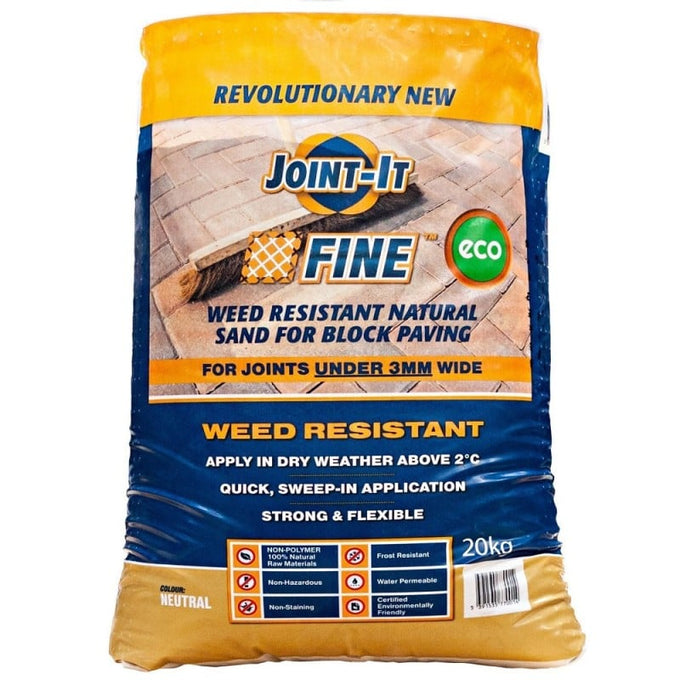 Joint It Fine Neutral 20 Kg block paving sand controls weeds, self-repairs cracks, stain resistant, eco-friendly – Keans