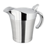 Judge Double Walled Gravy Pot 450ml in stainless steel with lid, handle, and non-drip spout visible.