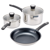 Judge Essential Cookware, 3 Piece Cookware Set, Non Stick Keans Claremorris