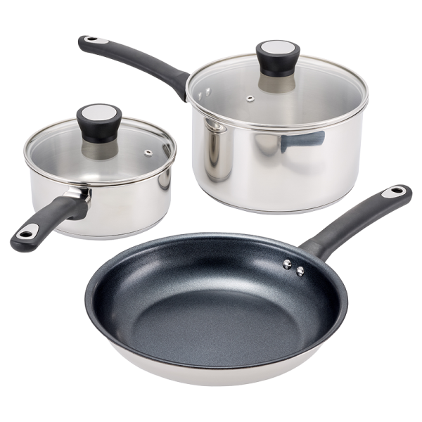 Judge Essential Cookware, 3 Piece Cookware Set, Non Stick Keans Claremorris