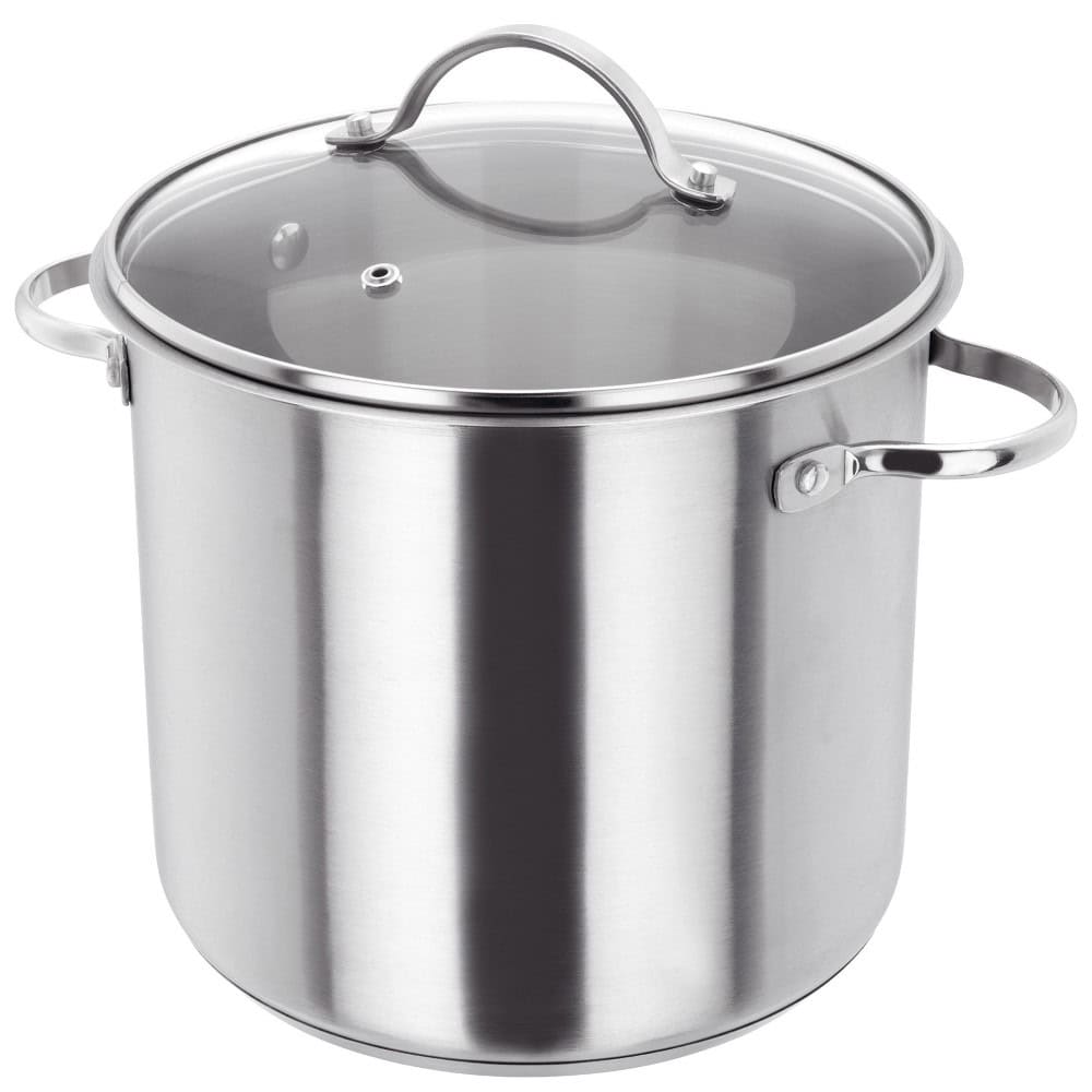 Judge Stockpot Essentials 22cm stainless steel, 6.5L, induction compatible, vented glass lid, oven safe, Keans Claremorris
