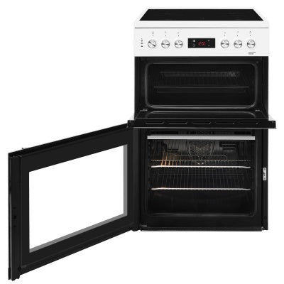 Beko KDC653W 60cm freestanding double oven electric cooker with ceramic hob, fan oven, grill, LED timer – Kean’s Claremorris