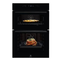 Electrolux built-in black electric double oven with 12 functions, catalytic cleaning, touch control – available at Kean’s