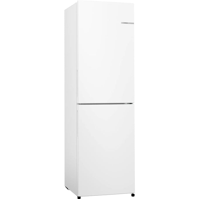 Bosch Series 2 255L white freestanding fridge freezer with NoFrost, LED lighting, reversible door, available at Keans