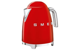 Smeg 1.7L 50's Style Red Kettle KLF03RDUK, retro design, stainless steel, available at Keans Claremorris