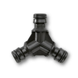 Karcher 3 Way Connector, universal garden hose splitter, durable, ergonomic, fits standard hoses, available at Kean’s