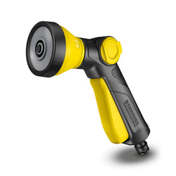 Karcher yellow multifunctional spray gun with 3 spray patterns, lockable trigger, and water flow control – Keans Claremorris