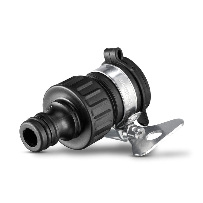 Kärcher Outdoor Tap Adaptor for 15-20mm threadless taps, tool-free install, universal click system – available at Kean’s