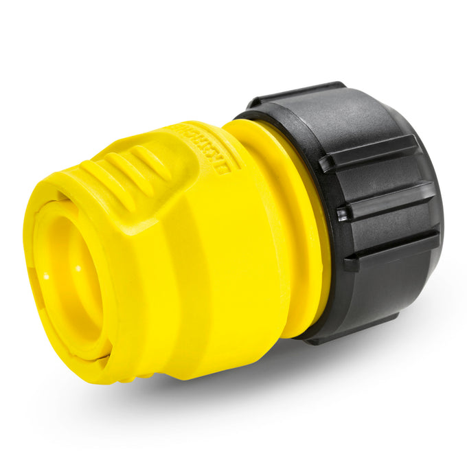 Kärcher Universal Hose Connector, ergonomic, fits 1/2", 5/8", 3/4" hoses, yellow, available at Kean’s Claremorris. – online