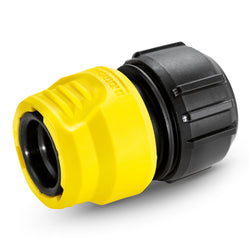 Kärcher Universal Hose Connector with Aqua Stop, splash-free, fits 1/2"-3/4" hoses, ergonomic grip, available at Kean’s