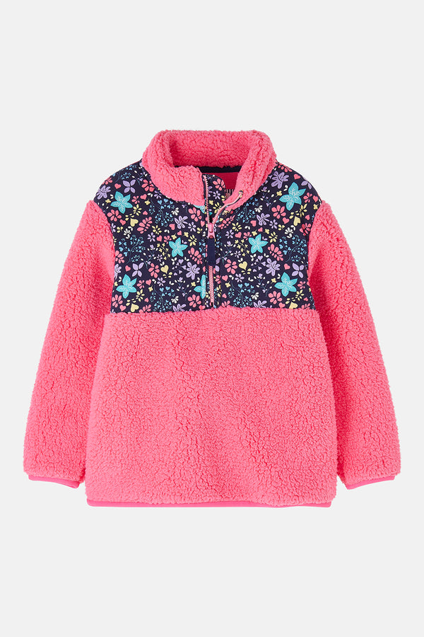 Kids Fleece | Cassie Fleece Pink with Floral Print | Keans Claremorris