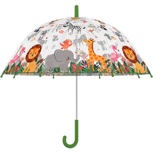 Kids Umbrella Transparent Jungle Keans Claremorris