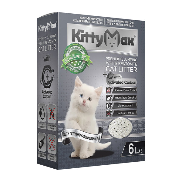 KittyMax 6L Clumping Cat Litter with Activated Carbon, Ultra Absorbent, Odour Control, Low Dust – Keans Claremorris