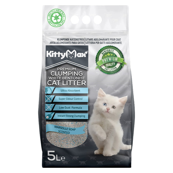 KittyMax 5L clumping cat litter with Marseille Soap scent, ultra absorbent, low dust, odor control – Keans Claremorris