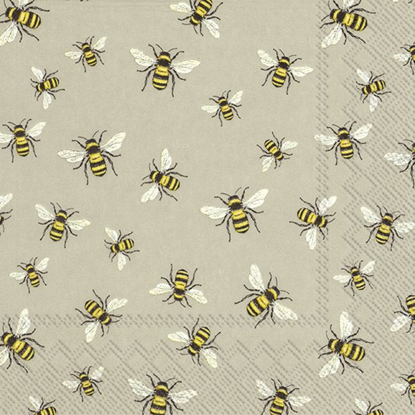 Lovely Bees Linen Lunch Napkins