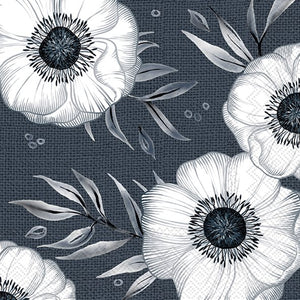 Holly Flower Blue Lunch Napkins
