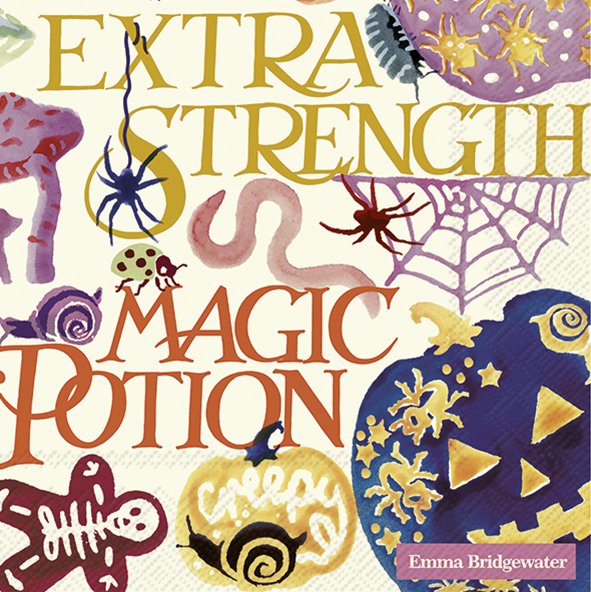 Spooky Spells Cream Halloween lunch napkins, 20-pack, 33x33cm, biodegradable 3-ply tissue, eco-friendly by Keans Claremorris