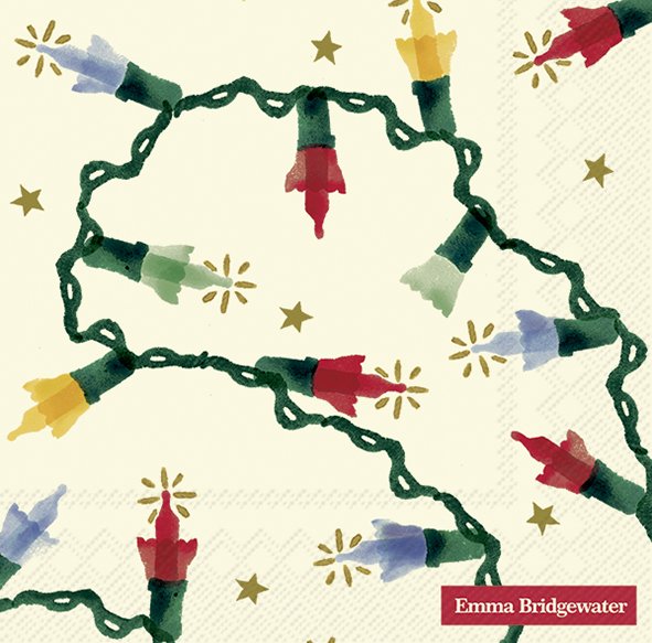 Fairy Lights Cream Lunch Napkins 20-pack, 33x33 cm, 3-ply biodegradable tissue, festive design by Keans Claremorris