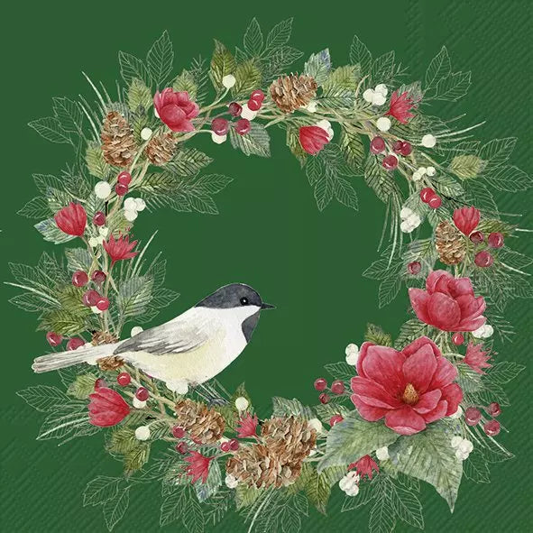 Christmas Joy Green Lunch Napkins