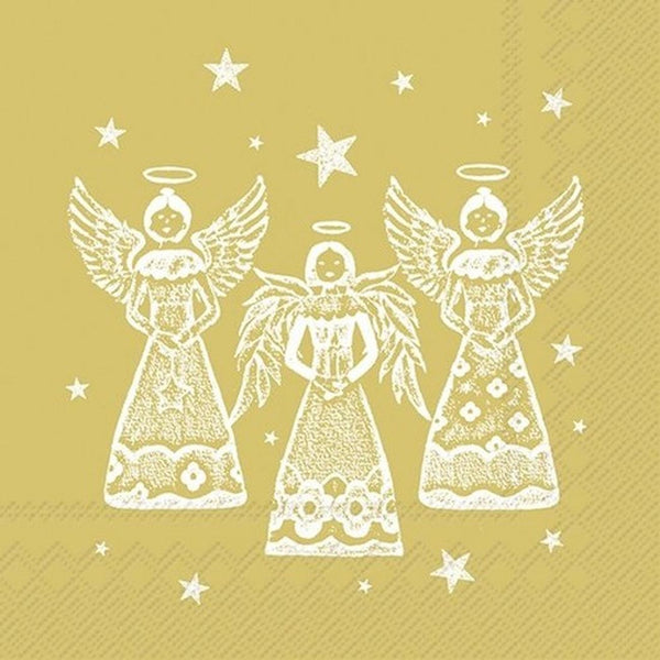 Bright Angels Gold Lunch Napkins