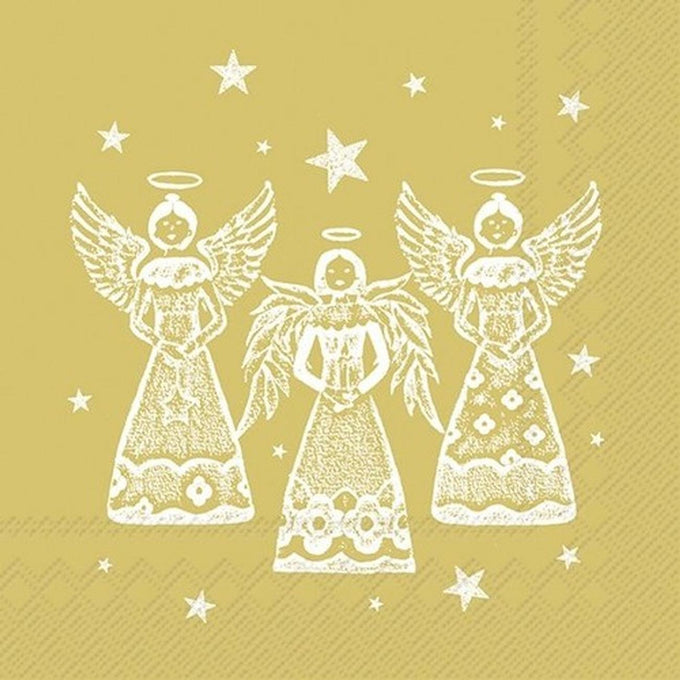 Bright Angels Gold Lunch Napkins - Image 1