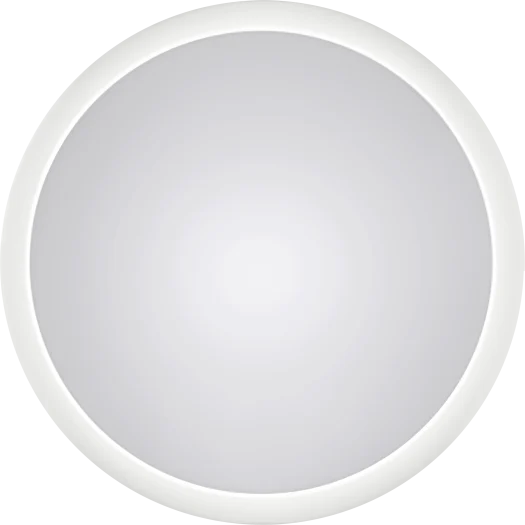Round white Andes IP65 bulkhead light with frosted diffuser, 315mm diameter, wall-mounted design.