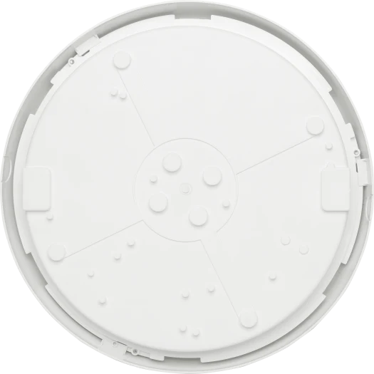 White circular Andes IP65 Bulkhead light base with mounting points and no visible bulb or cover