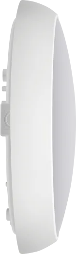 Side view of Andes IP65 Bulkhead 315mm white outdoor wall light fixture with curved diffuser.