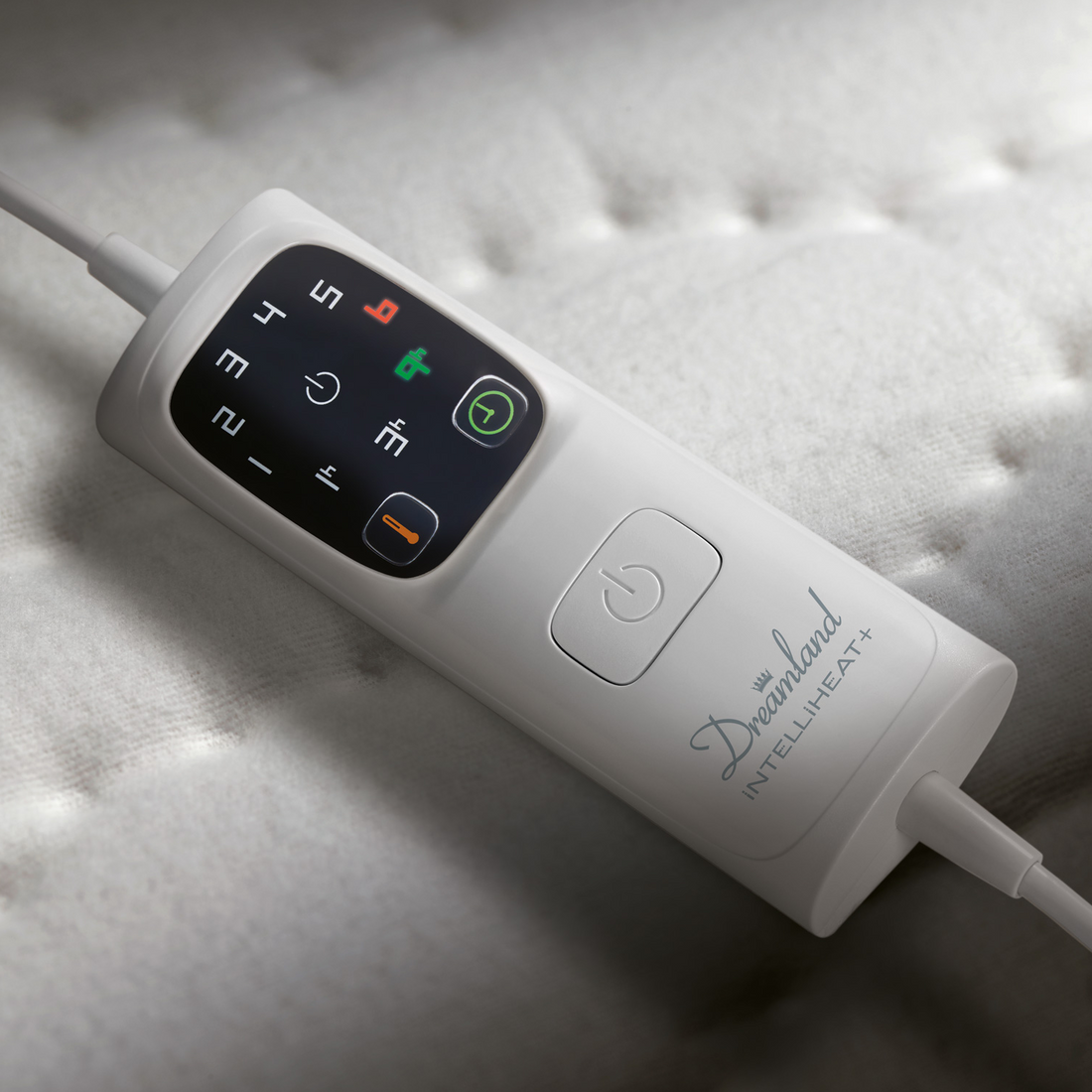 Dreamland Cosy Dreamer Superior Cotton Double Dual controller with digital display on quilted fabric surface