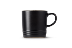 Le Creuset 350ml Satin Black Stoneware Mug, durable and stylish, available at Keans Claremorris.