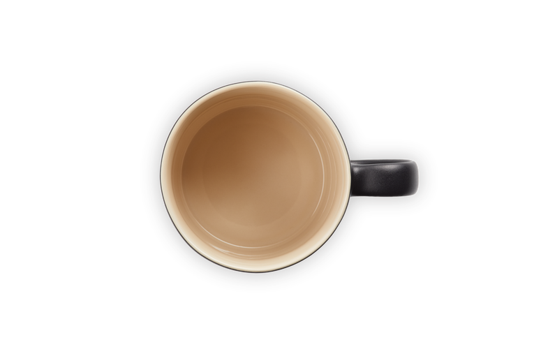 Le Creuset 350ml Satin Black Stoneware Mug, durable and stylish, available at Keans Claremorris.