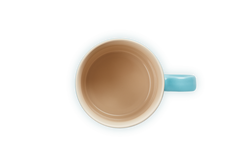 Le Creuset teal stoneware mug, durable and stylish, available at Keans Claremorris.