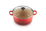 Load image into Gallery viewer, Le Crueset 22cm Round Casserole with Glass Lid Cerise
