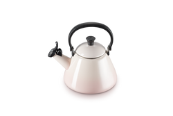 Le Creuset Kone Kettle 1.6L in Shell Pink, durable enamel finish, available at Keans Claremorris