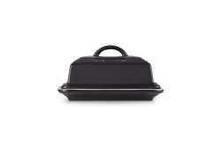 Le Creuset Butter Dish in Satin Black, durable stoneware butter keeper – available at Keans Claremorris.