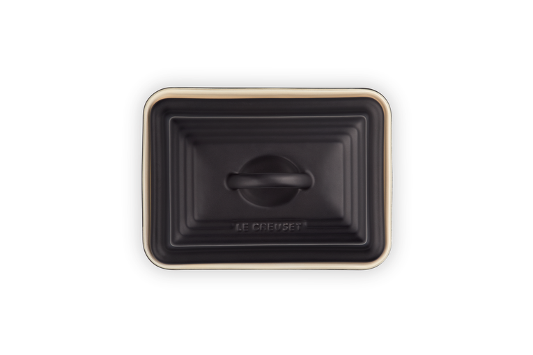 Le Creuset Butter Dish in Satin Black – Durable stoneware butter keeper, available at Keans Claremorris.