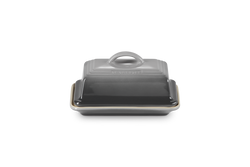 Le Creuset Flint Butter Dish, durable glazed stoneware, fridge to microwave safe, scratch-resistant, 10-year guarantee –