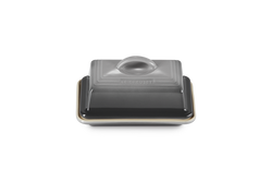 Le Creuset Butter Dish in Flint gray, durable stoneware, elegant design – available at Keans Claremorris.