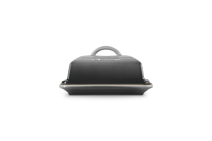 Le Creuset Butter Dish in Flint gray, durable stoneware, stylish kitchen accessory – available at Keans Claremorris.