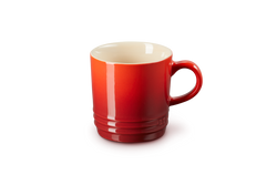 Le Creuset 200ml Cerise stoneware cappuccino mug, heat-retentive, durable, dishwasher safe – available at Keans Claremorris.