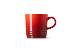 Le Creuset Stoneware Cappuccino Mug 200ml in Cerise red, durable and stylish – available at Keans Claremorris.
