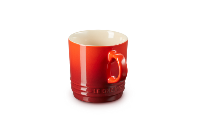 Le Creuset Stoneware Cappuccino Mug 200ml in Cerise red, durable and stylish – available at Keans Claremorris.