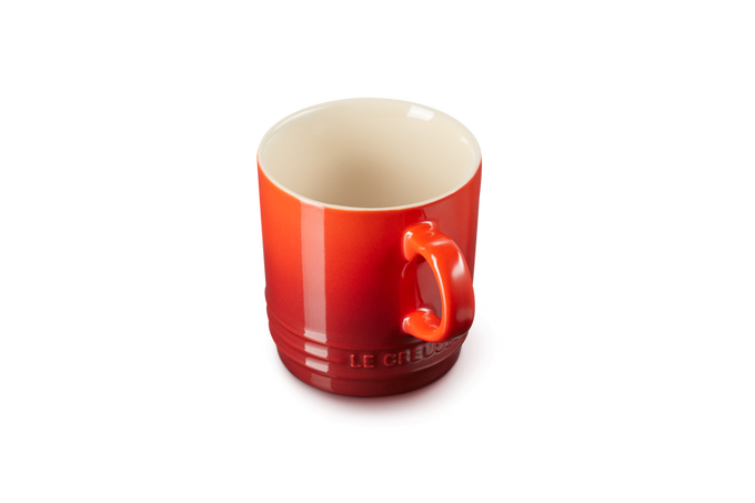 Le Creuset Stoneware Cappuccino Mug 200ml in Cerise red, durable and stylish - available at Keans Claremorris