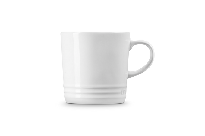 Le Creuset 350ml White Stoneware Mug, durable and stylish, available at Keans Claremorris.