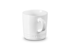Le Creuset 350ml white stoneware mug, durable and stylish, available at Keans Claremorris.