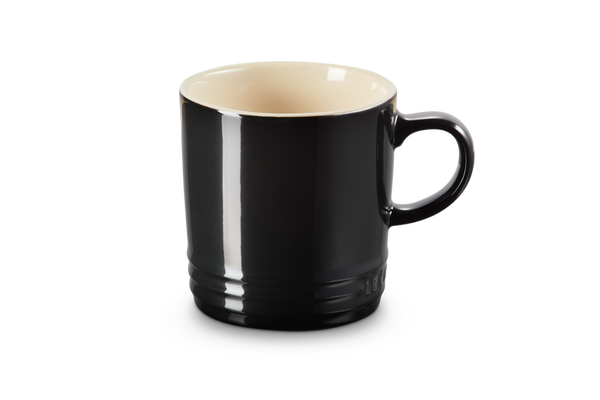 Le Creuset Stoneware Mug 350ml Black Onyx, durable scratch-resistant glaze, heat-retentive, dishwasher safe – Keans