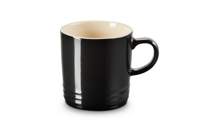 Le Creuset Stoneware Mug 350ml Black Onyx, durable scratch-resistant glaze, heat-retentive, dishwasher safe – Keans