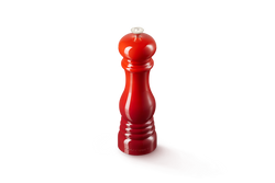 Le Creuset Classic 21cm Salt Mill in Cerise red, durable ceramic grinder, available at Keans Claremorris.