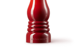 Le Creuset Classic 21cm Salt Mill in Cerise red, durable ceramic grinder, available at Keans Claremorris.