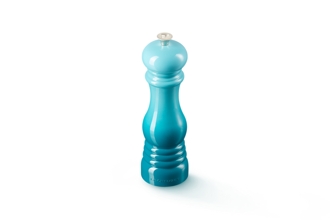 Le Creuset 21cm teal pepper mill, durable ceramic grinder, stylish kitchen tool - Keans Claremorris